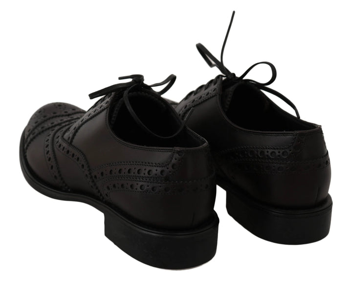Dolce &amp; Gabbana Black Leather Wingtip Oxford Dress Shoes by Dolce &amp; Gabbana outlet now on sale