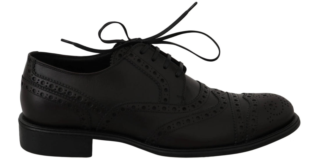 Dolce & Gabbana Black Leather Wingtip Oxford Dress Shoes by Dolce & Gabbana outlet now on sale