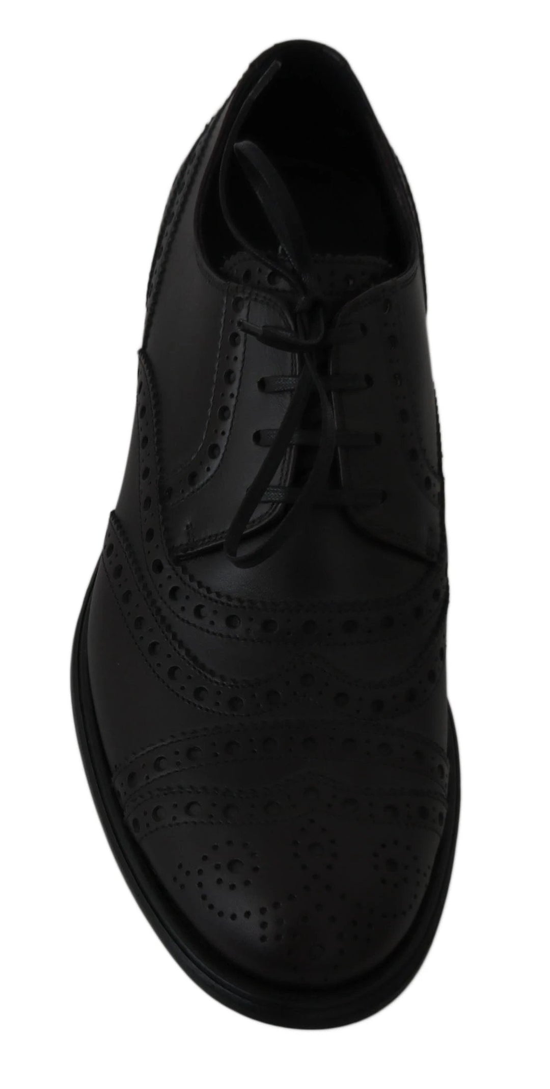 Dolce &amp; Gabbana Black Leather Wingtip Oxford Dress Shoes by Dolce &amp; Gabbana outlet now on sale