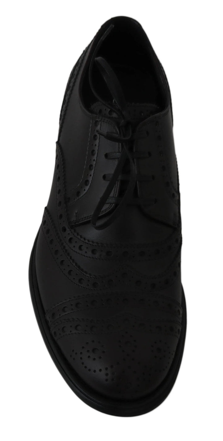 Dolce &amp; Gabbana Black Leather Wingtip Oxford Dress Shoes by Dolce &amp; Gabbana outlet now on sale