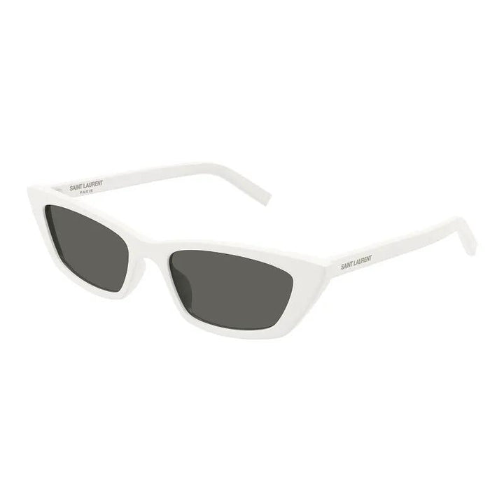 Saint Laurent Sunglasses Cat Eye Full Rim, White Frame And Grey Lens Sl277011