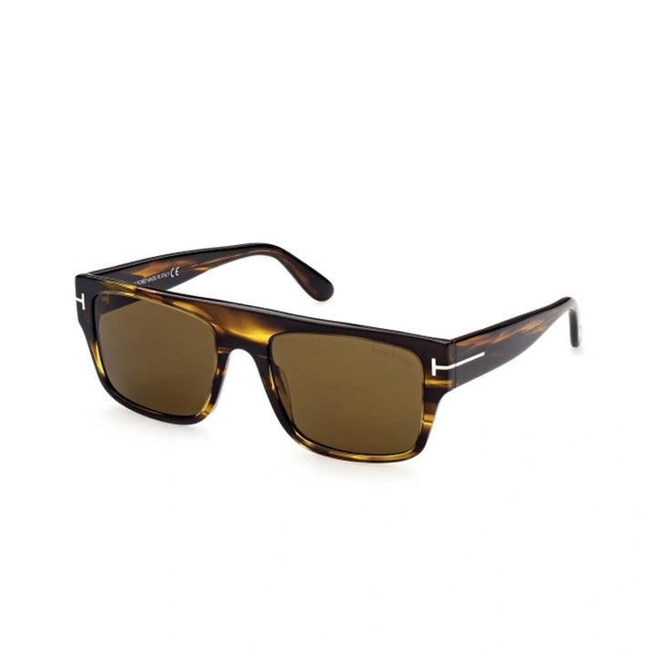 Tom Ford Square Full Rim, with a Dark Havana frame and Brown lens.