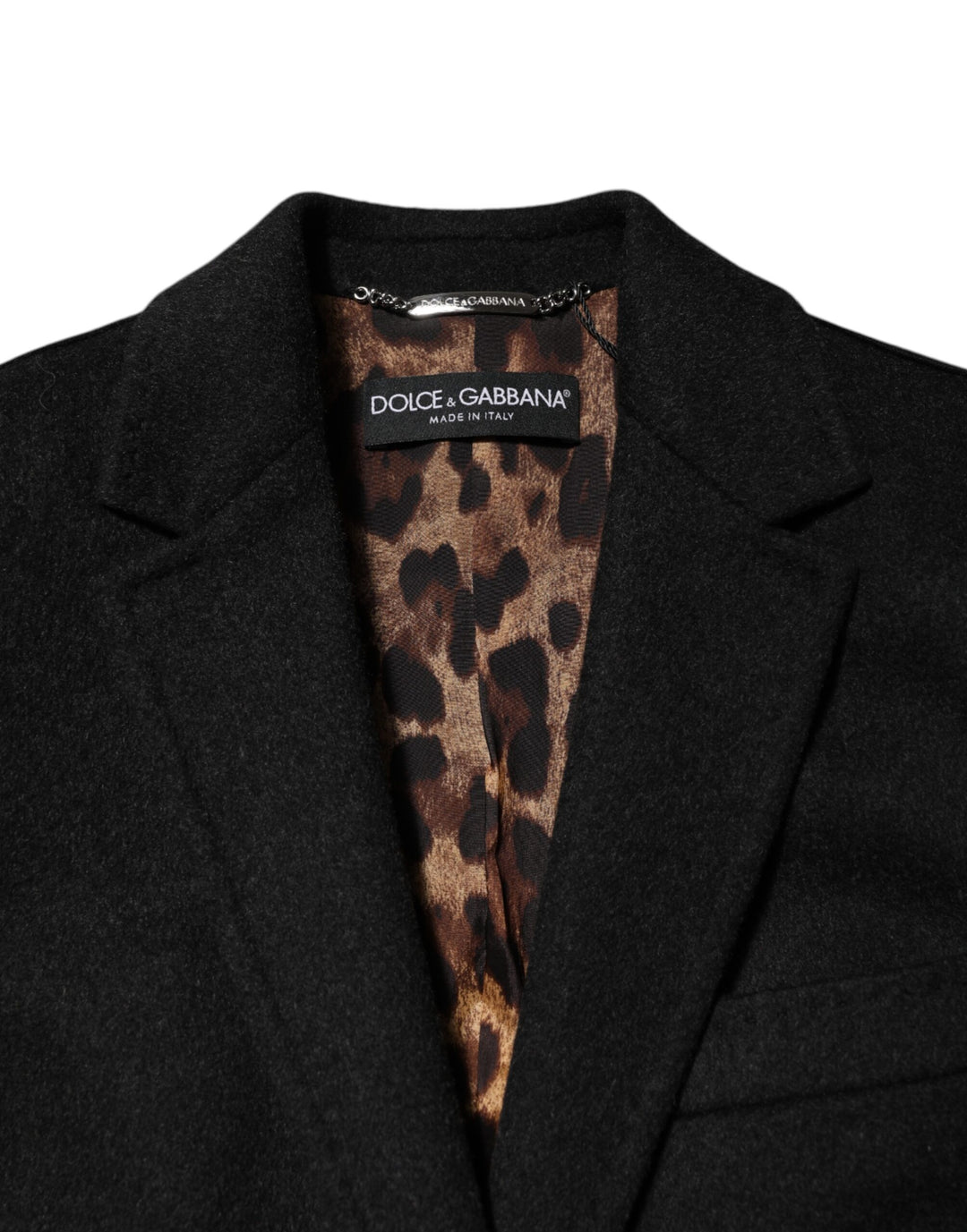 Dolce & Gabbana Black Wool Long Sleeves Trench Coat Jacket