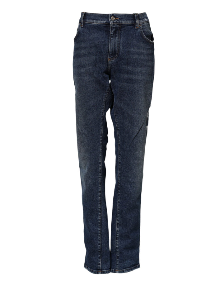Dolce &amp; Gabbana Sample Sale Dolce &amp; Gabbana Blue Cotton Mid Waisted Straight Denim Jeans - | Designer outlet