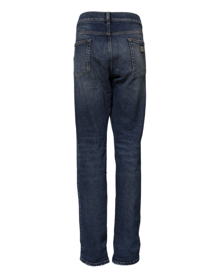 Dolce &amp; Gabbana Sample Sale Dolce &amp; Gabbana Blue Cotton Mid Waisted Straight Denim Jeans - | Designer outlet