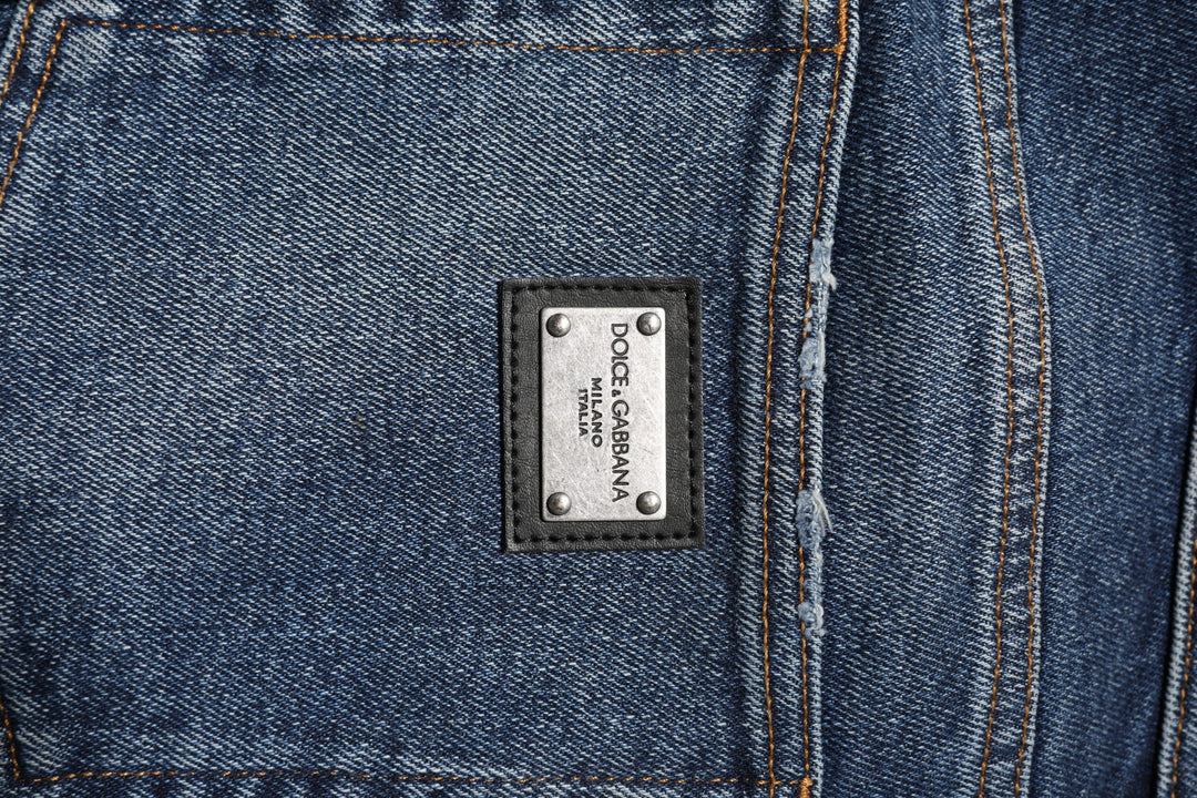 Dolce &amp; Gabbana Sample Sale Dolce &amp; Gabbana Blue Cotton Mid Waisted Straight Denim Jeans - | Designer outlet