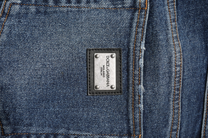 Dolce &amp; Gabbana Sample Sale Dolce &amp; Gabbana Blue Cotton Mid Waisted Straight Denim Jeans - | Designer outlet