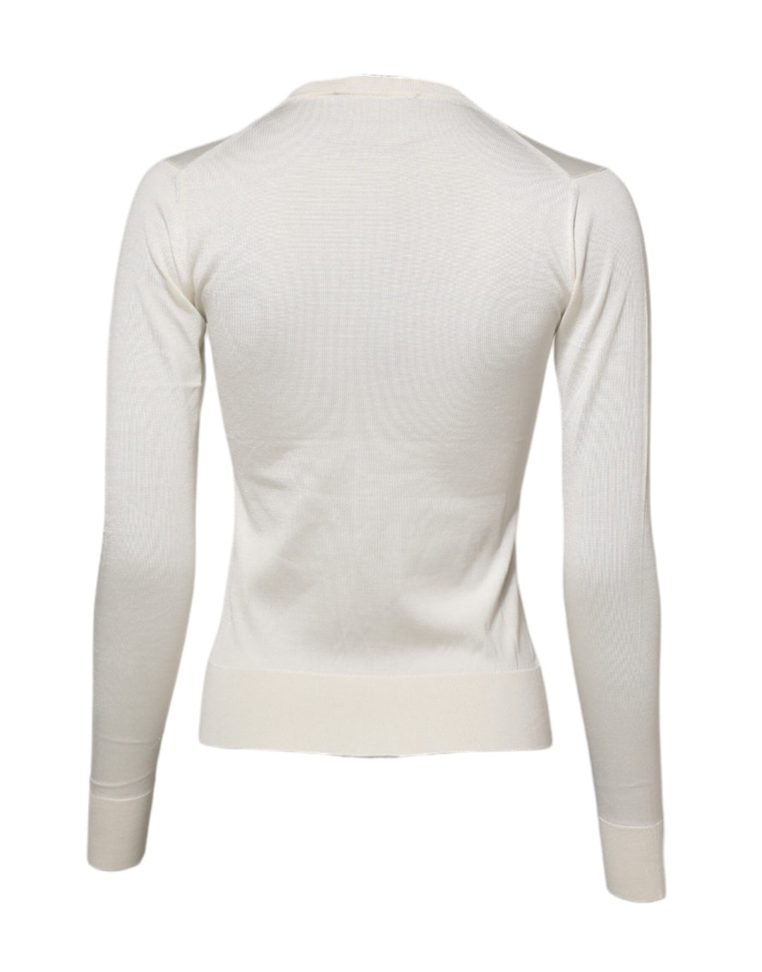 Dolce &amp; Gabbana White Silk Lily Embellished Cardigan Sweater by Dolce &amp; Gabbana outlet now on sale