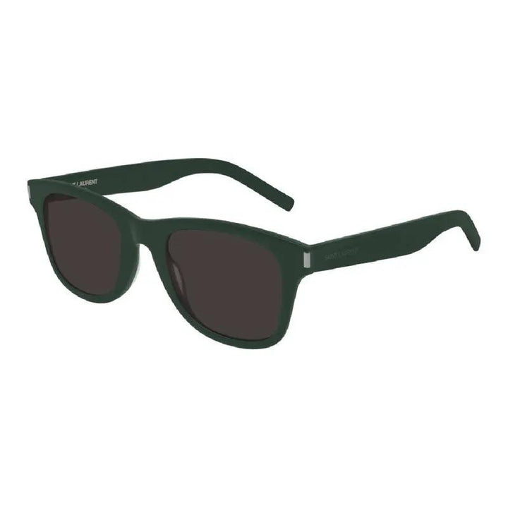 Saint Laurent Sunglasses Square Full Rim, Green Frame And Black Lens Sl51Bslim005