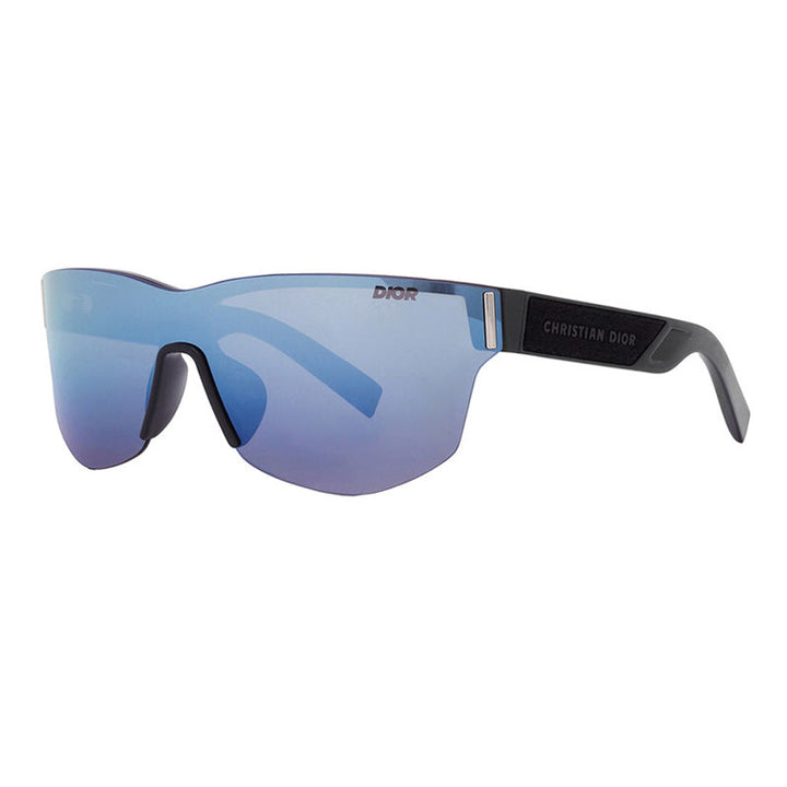 Dior Shield Rimless, with a Black frame and Grey with Blue Flash lens.