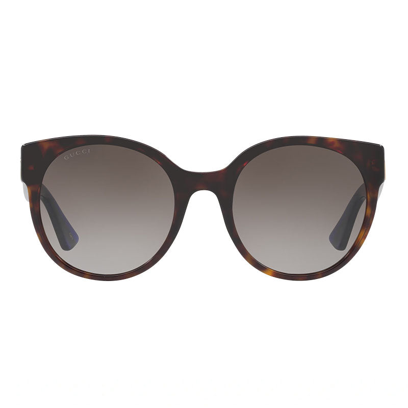 Gucci Sunglasses Round Full Rim, Havana Frame and Brown Lens GG0035SN004