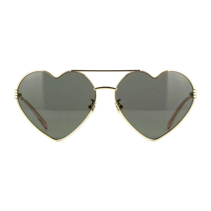 Gucci Sunglasses Geometric Full Rim, Shiny Gold Frame and Grey Lens GG1283S001
