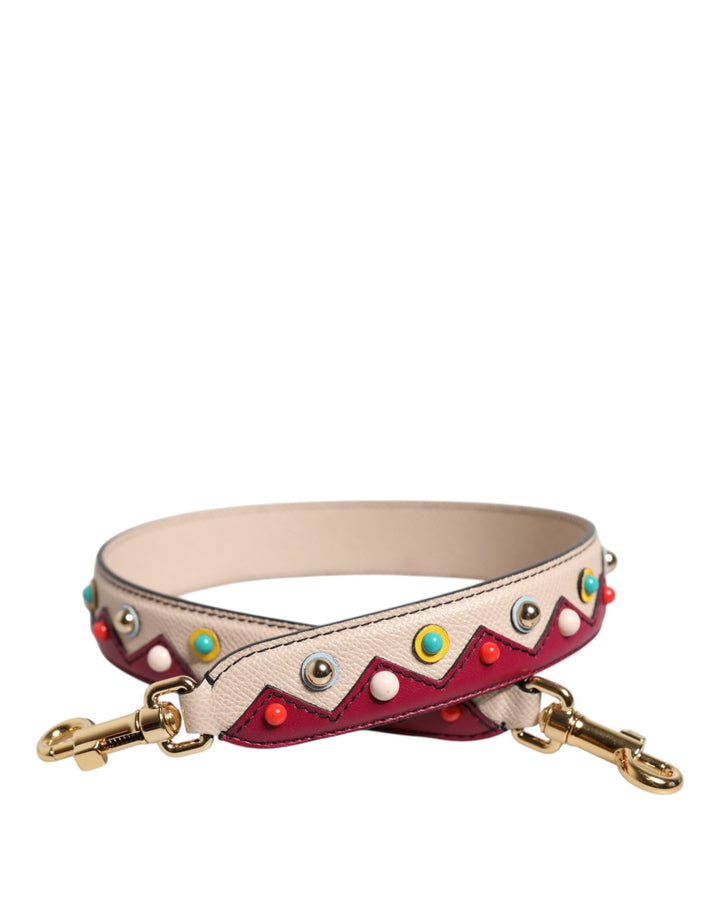 Dolce & Gabbana Beige Red Leather Handbag Accessory Shoulder Strap by Dolce & Gabbana outlet now on sale