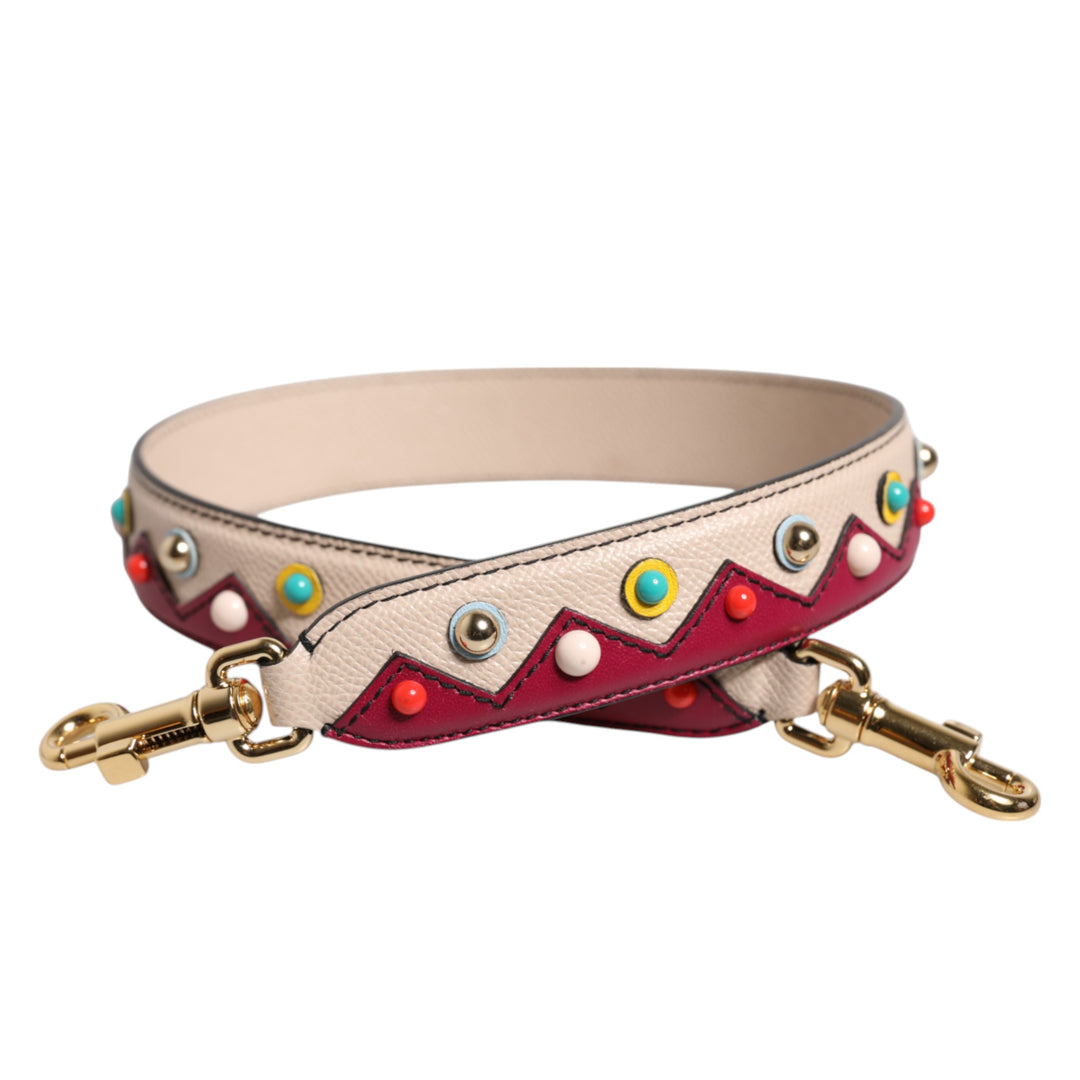 Dolce & Gabbana Beige Red Leather Handbag Accessory Shoulder Strap by Dolce & Gabbana outlet now on sale