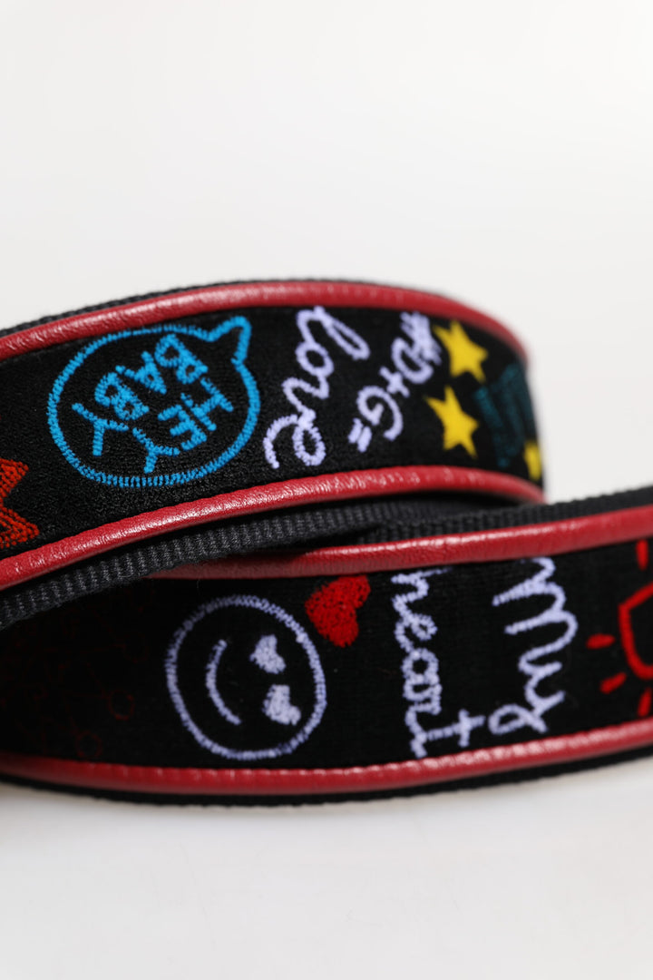 Dolce & Gabbana Black Cotton Printed Women Bag Accessory Shoulder Strap by Dolce & Gabbana outlet now on sale