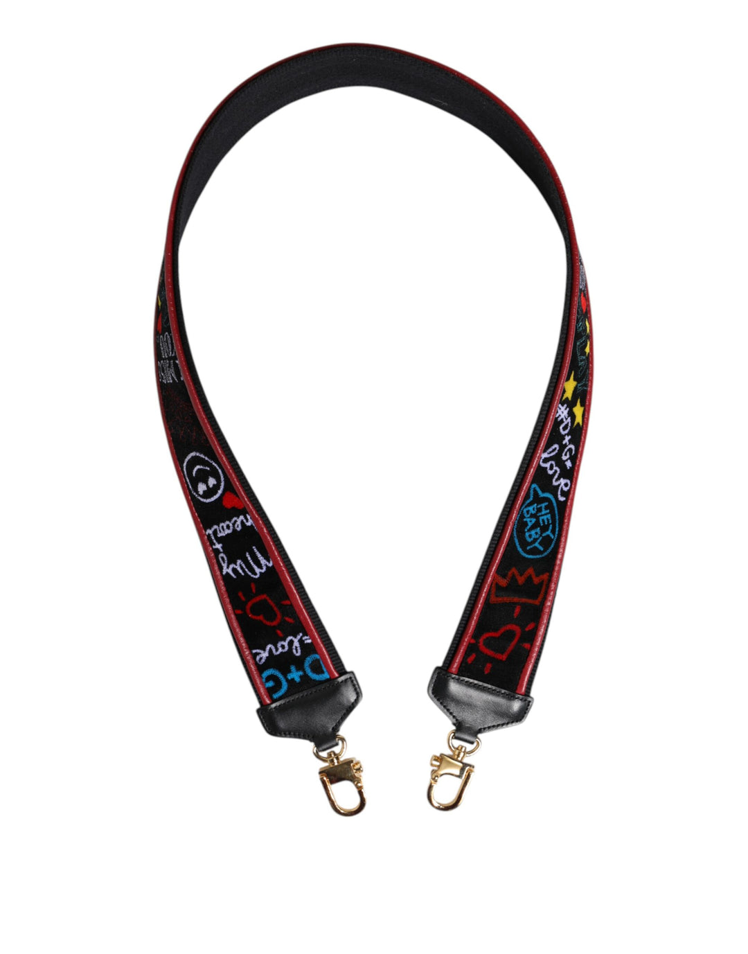 Dolce & Gabbana Black Cotton Printed Women Bag Accessory Shoulder Strap by Dolce & Gabbana outlet now on sale