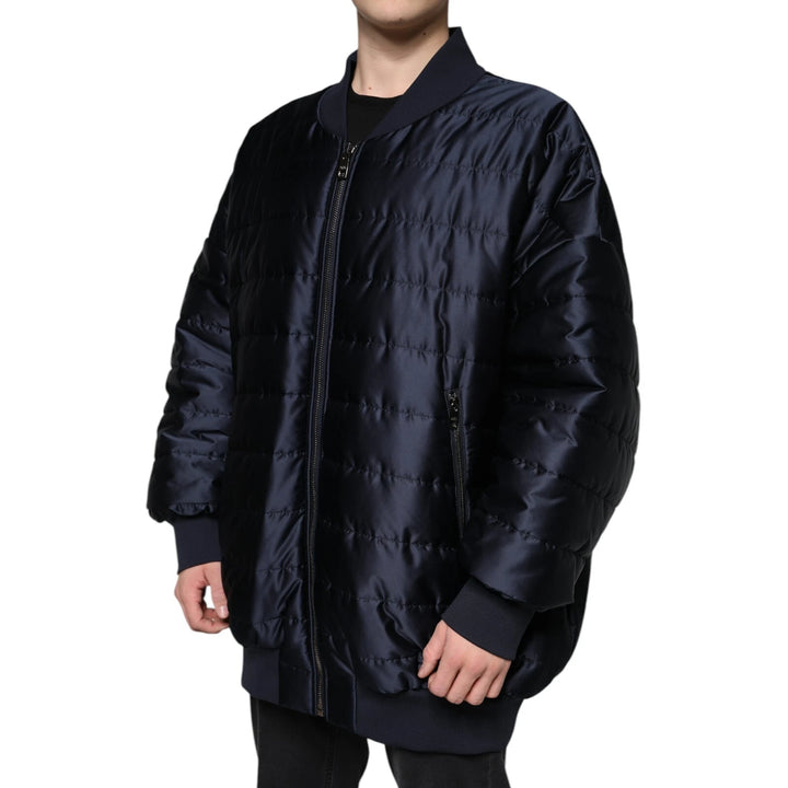 Dolce &amp; Gabbana Sample Sale Dolce &amp; Gabbana Dark Blue Quilted Full Zip Bomber Jacket - | Designer outlet