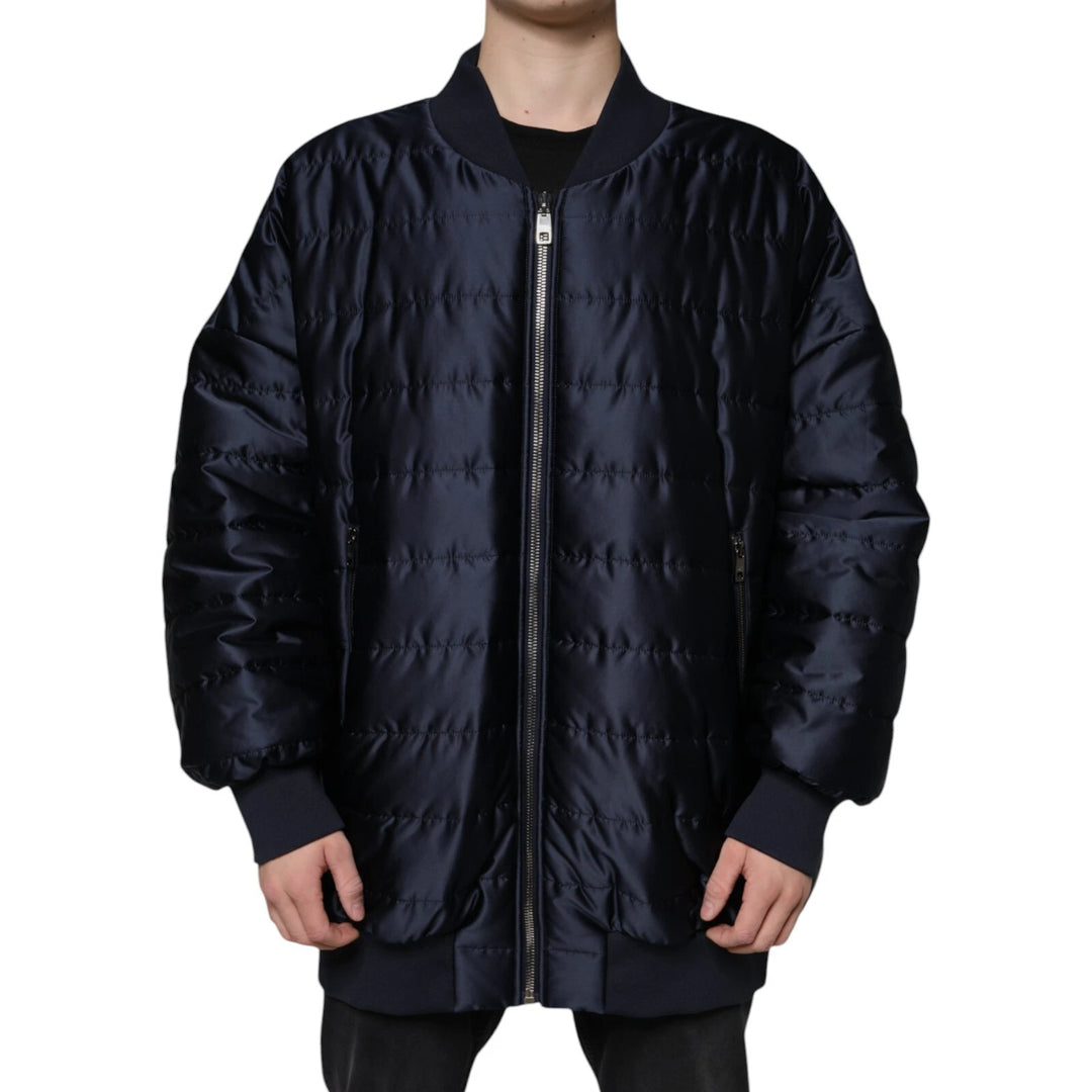 Dolce &amp; Gabbana Sample Sale Dolce &amp; Gabbana Dark Blue Quilted Full Zip Bomber Jacket - | Designer outlet