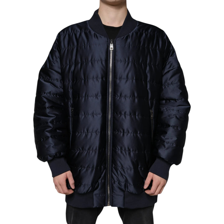 Dolce &amp; Gabbana Sample Sale Dolce &amp; Gabbana Dark Blue Quilted Full Zip Bomber Jacket - | Designer outlet