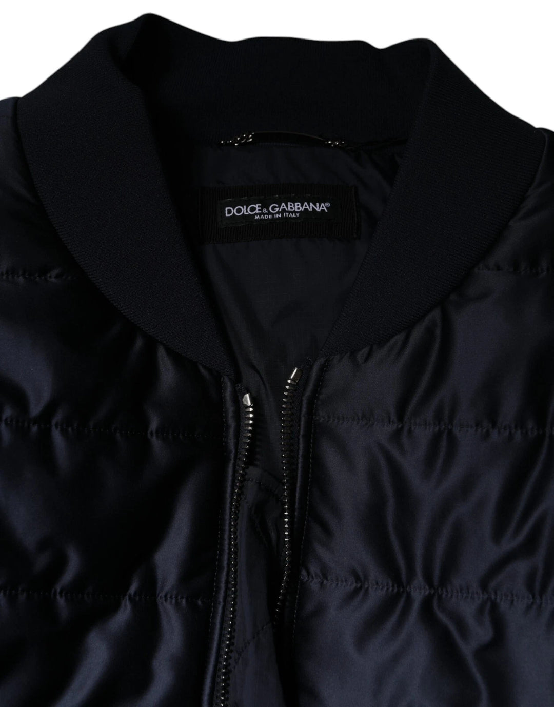 Dolce &amp; Gabbana Sample Sale Dolce &amp; Gabbana Dark Blue Quilted Full Zip Bomber Jacket - | Designer outlet