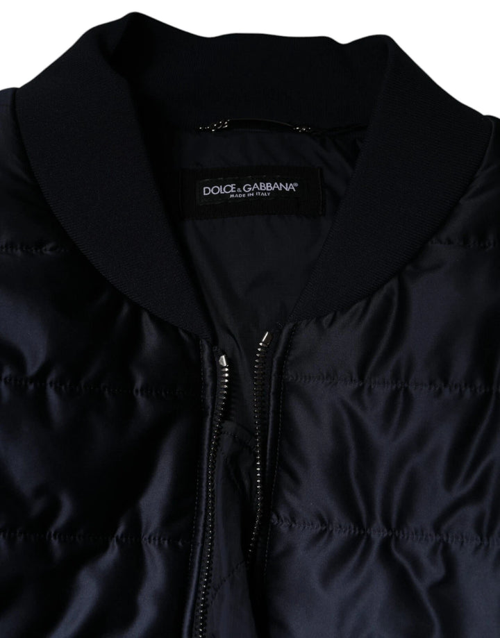Dolce &amp; Gabbana Sample Sale Dolce &amp; Gabbana Dark Blue Quilted Full Zip Bomber Jacket - | Designer outlet