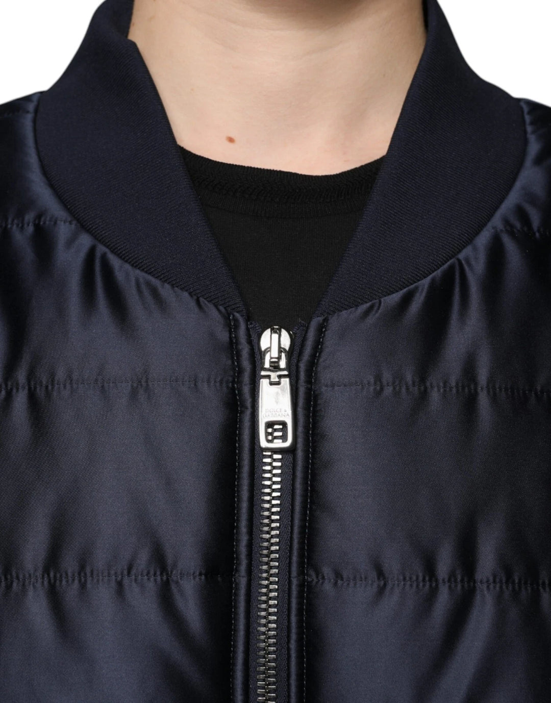 Dolce &amp; Gabbana Sample Sale Dolce &amp; Gabbana Dark Blue Quilted Full Zip Bomber Jacket - | Designer outlet