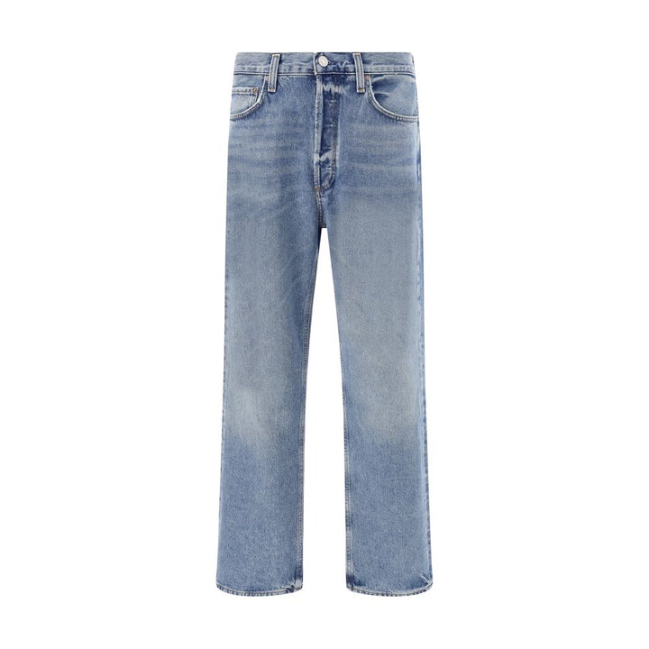 Agolde Light Blue Cotton Straight-Leg Jeans