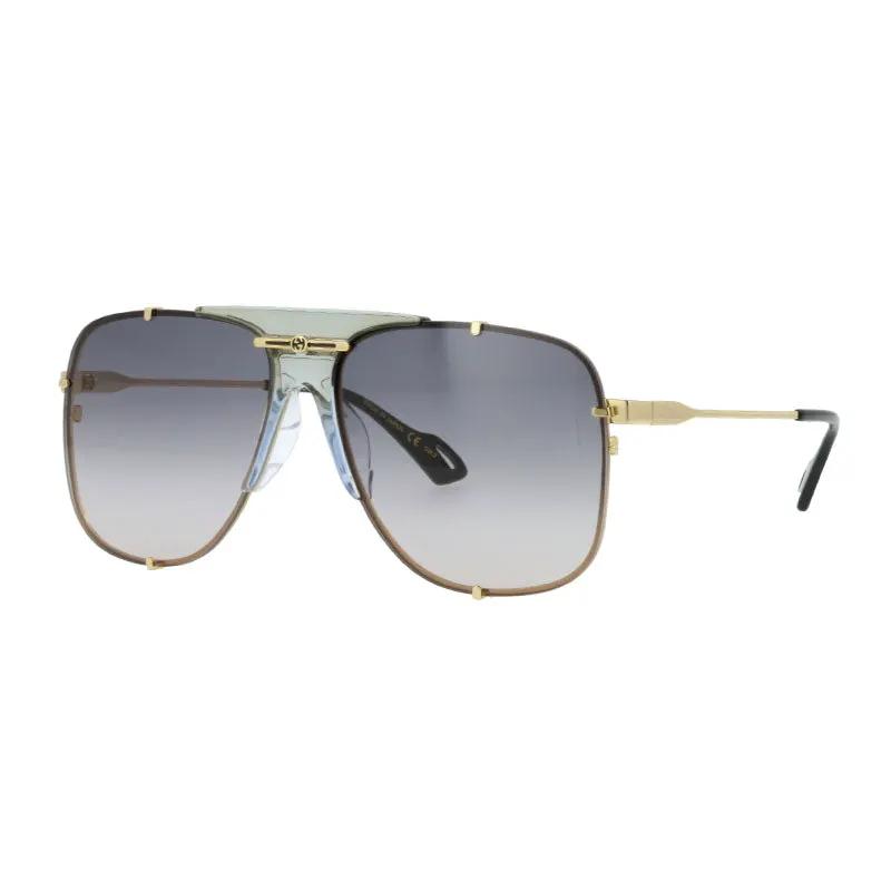 Gucci Sunglasses Aviator Full Rim, Gold Frame and Grey Gradient Lens