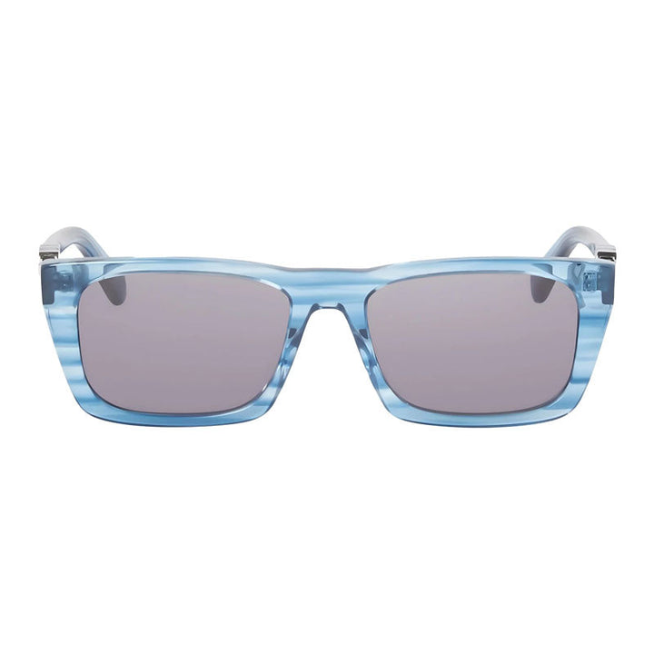 Off-White Sunglasses Square Full Rim, Striped Blue Frame and Dark Grey Lens OERI13EALBANY4407