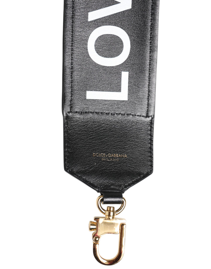 Dolce & Gabbana Black Leopard Print Reversible Bag Shoulder Strap by Dolce & Gabbana outlet now on sale