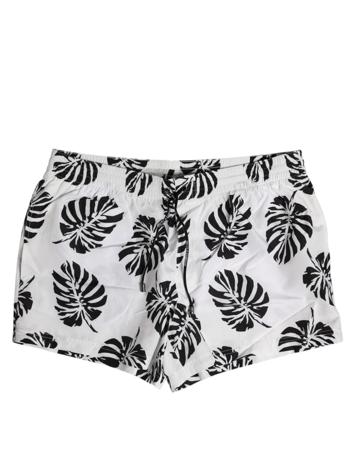 Dolce &amp; Gabbana White Black Print Beachwear Shorts Swimwear by Dolce &amp; Gabbana outlet now on sale