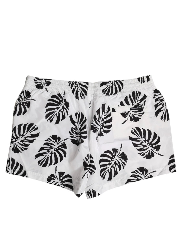 Dolce &amp; Gabbana White Black Print Beachwear Shorts Swimwear by Dolce &amp; Gabbana outlet now on sale