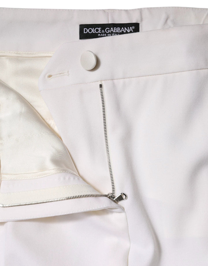 Dolce &amp; Gabbana Sample Sale Dolce &amp; Gabbana White Wool Mid Waist Tapered Pants - | Designer outlet