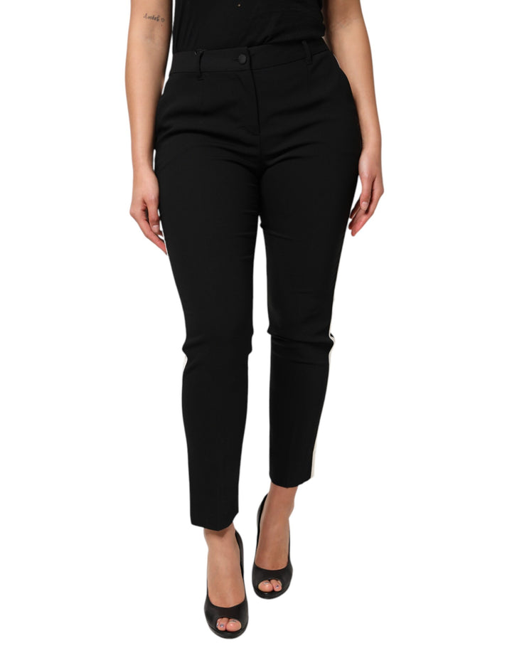 Dolce &amp; Gabbana Sample Sale Dolce &amp; Gabbana Black Wool High Waist Tapered Pants - | Designer outlet