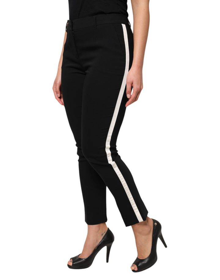 Dolce &amp; Gabbana Sample Sale Dolce &amp; Gabbana Black Wool High Waist Tapered Pants - | Designer outlet