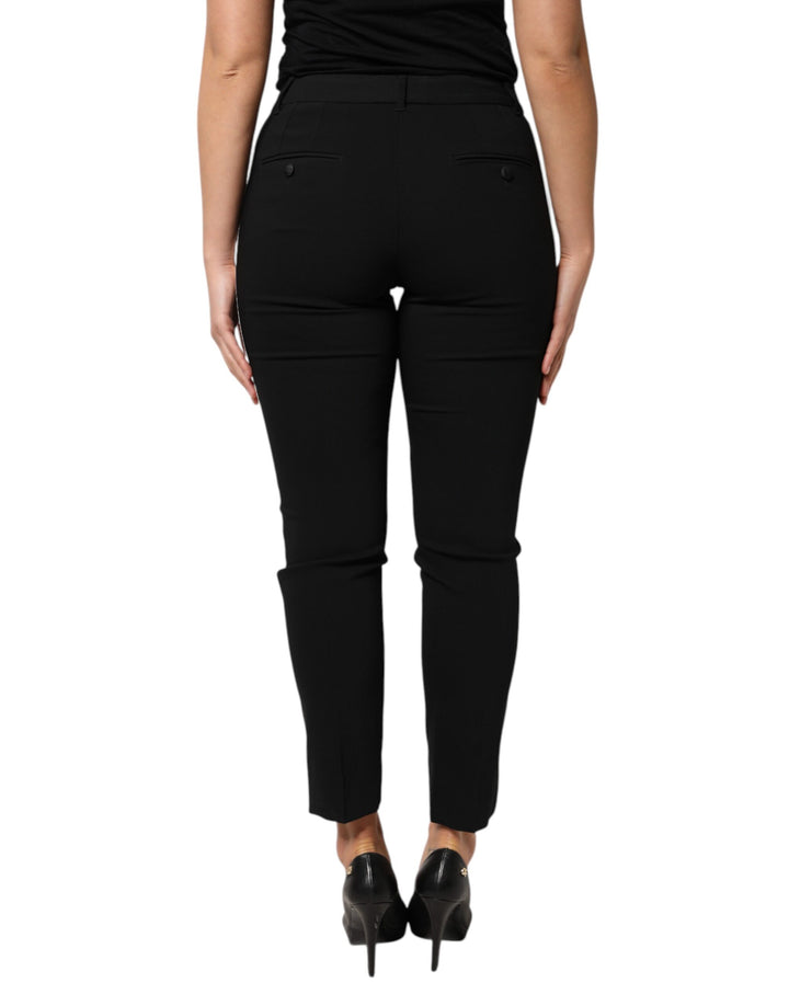 Dolce &amp; Gabbana Sample Sale Dolce &amp; Gabbana Black Wool High Waist Tapered Pants - | Designer outlet