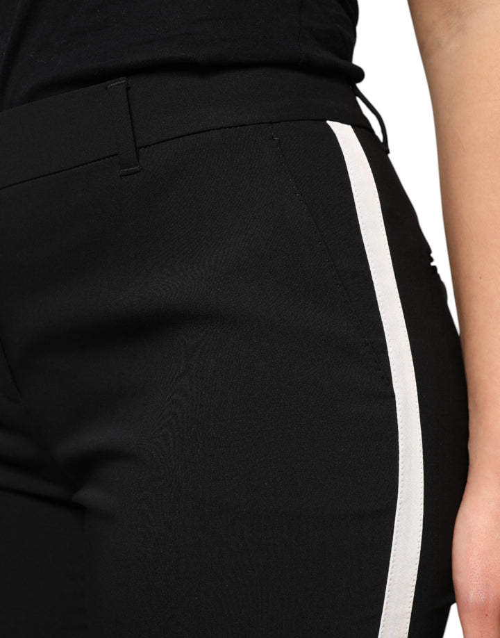 Dolce &amp; Gabbana Sample Sale Dolce &amp; Gabbana Black Wool High Waist Tapered Pants - | Designer outlet