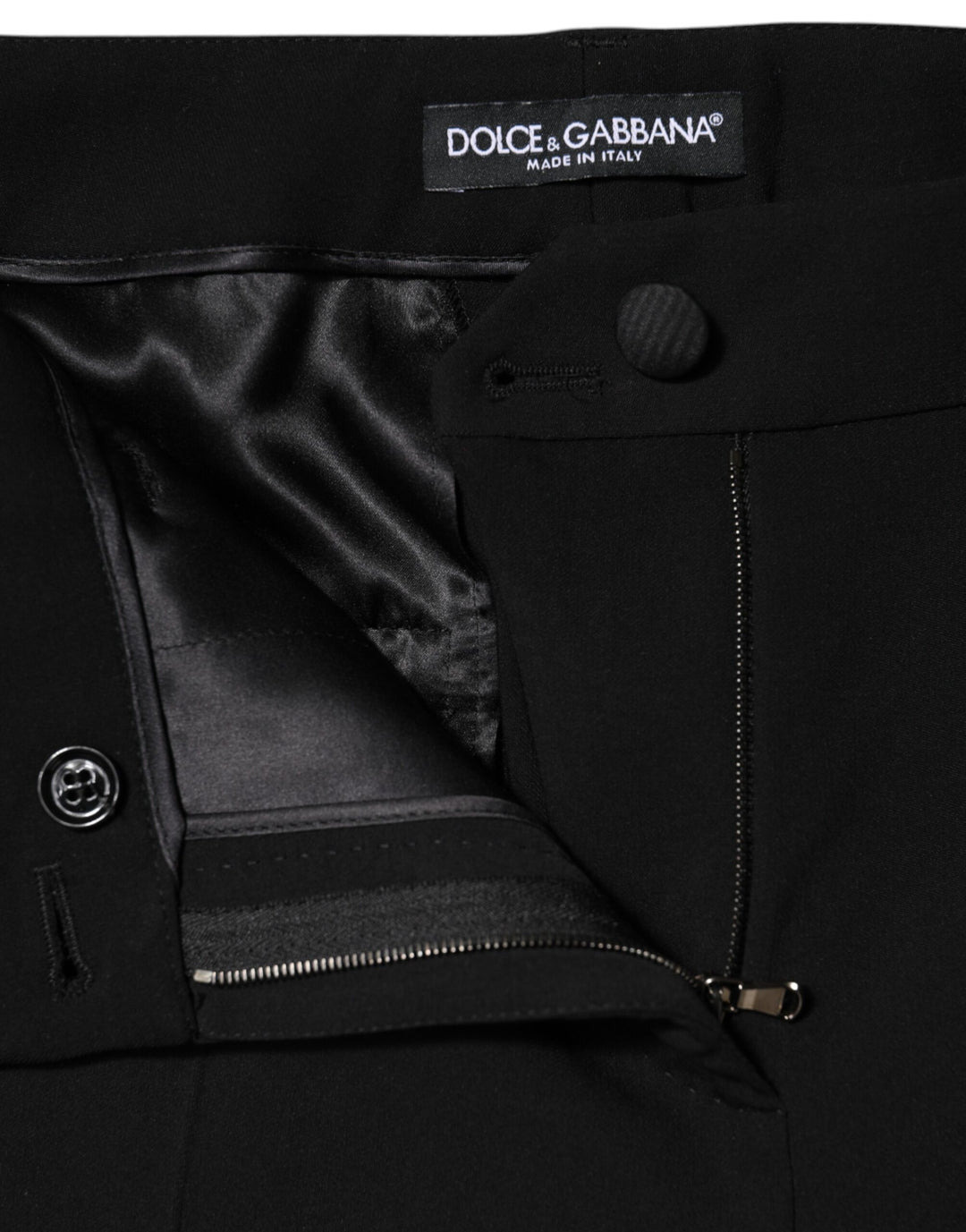 Dolce &amp; Gabbana Sample Sale Dolce &amp; Gabbana Black Wool High Waist Tapered Pants - | Designer outlet