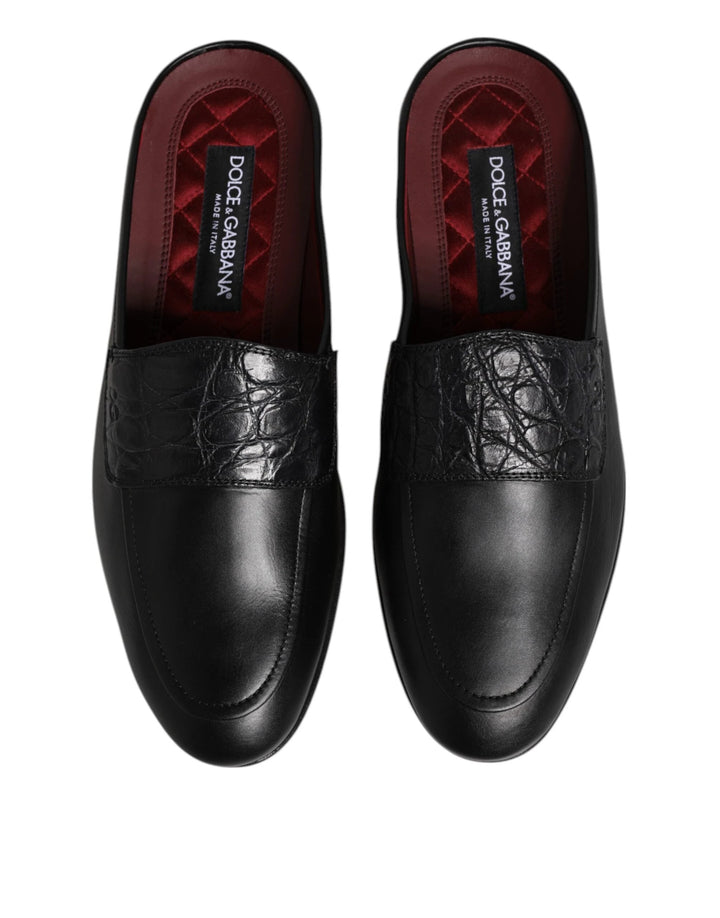 Dolce &amp; Gabbana Sample Sale Dolce &amp; Gabbana Black Calfskin Leather Slip On Loafers Shoes - | Designer outlet