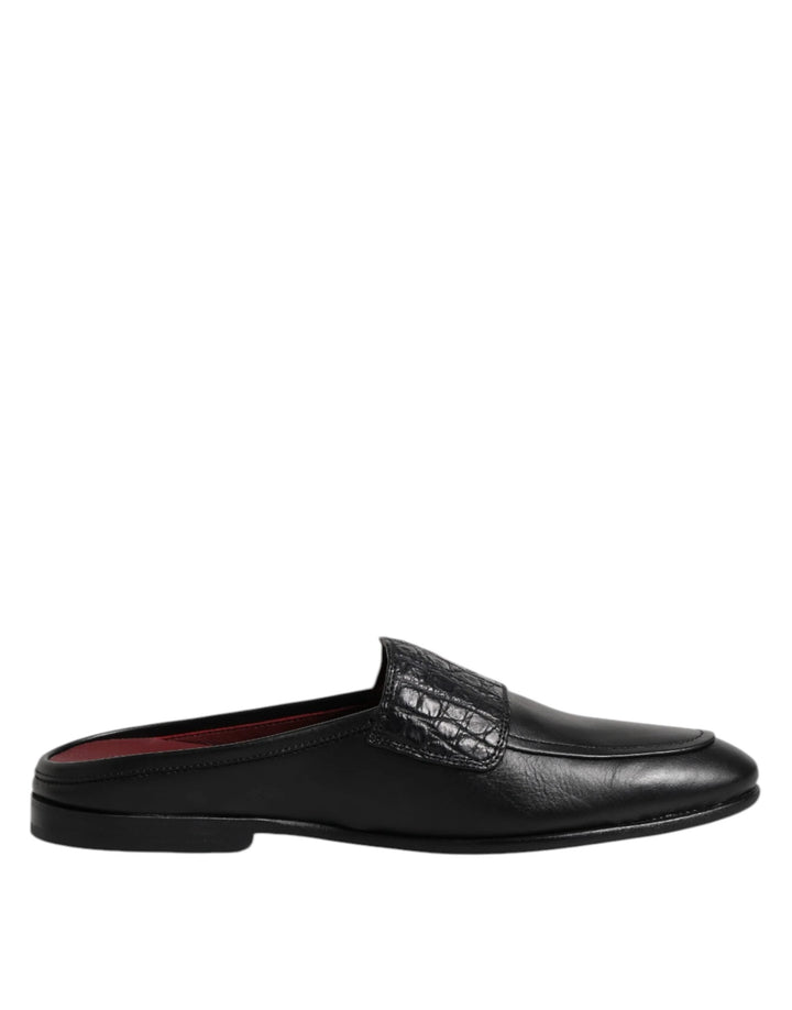 Dolce &amp; Gabbana Sample Sale Dolce &amp; Gabbana Black Calfskin Leather Slip On Loafers Shoes - | Designer outlet