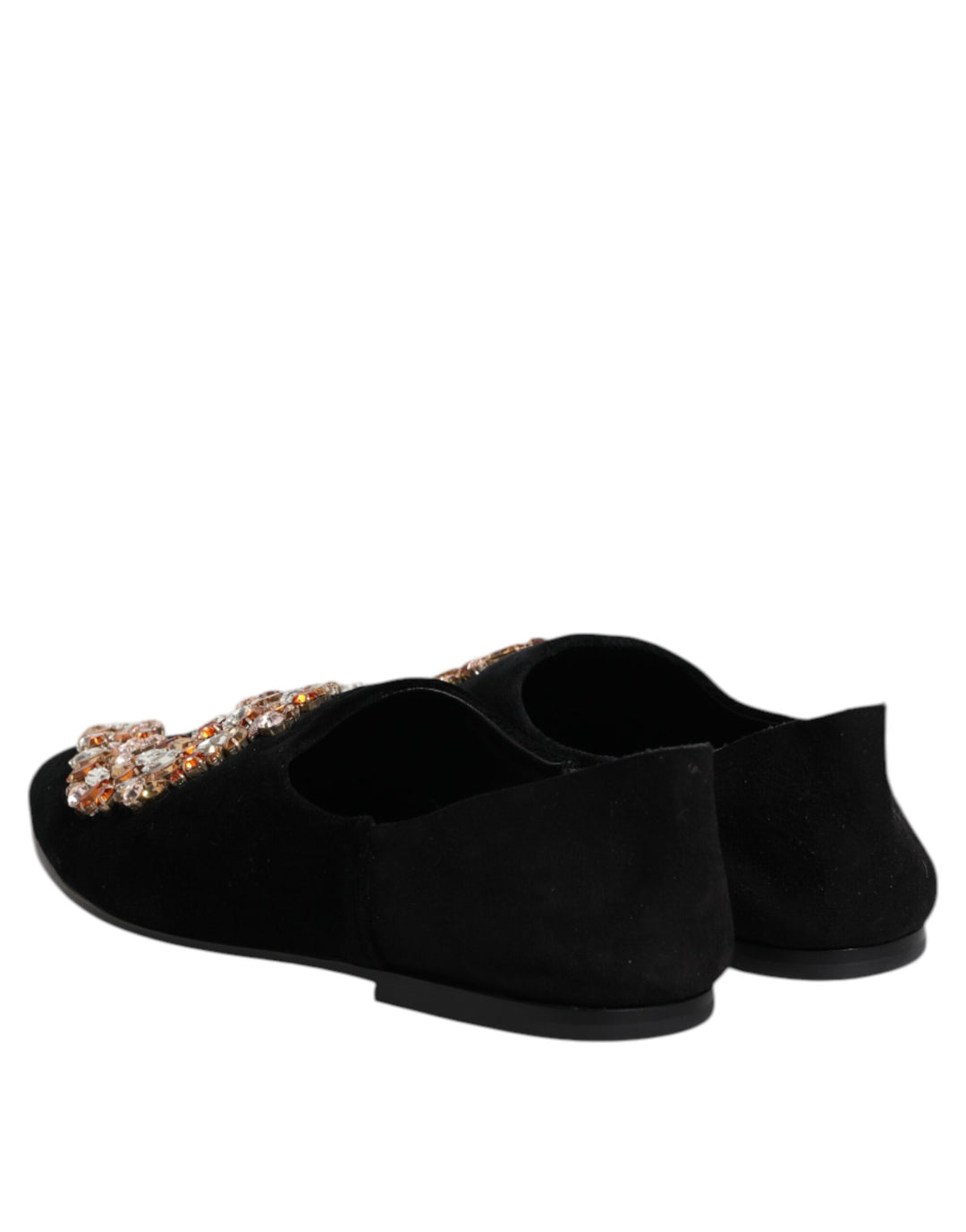 Dolce & Gabbana Black Velvet Embellished Loafer Slip On Shoes by Dolce & Gabbana outlet now on sale