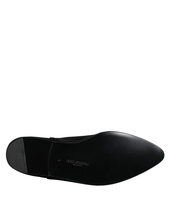 Dolce & Gabbana Black Velvet Embellished Loafer Slip On Shoes by Dolce & Gabbana outlet now on sale