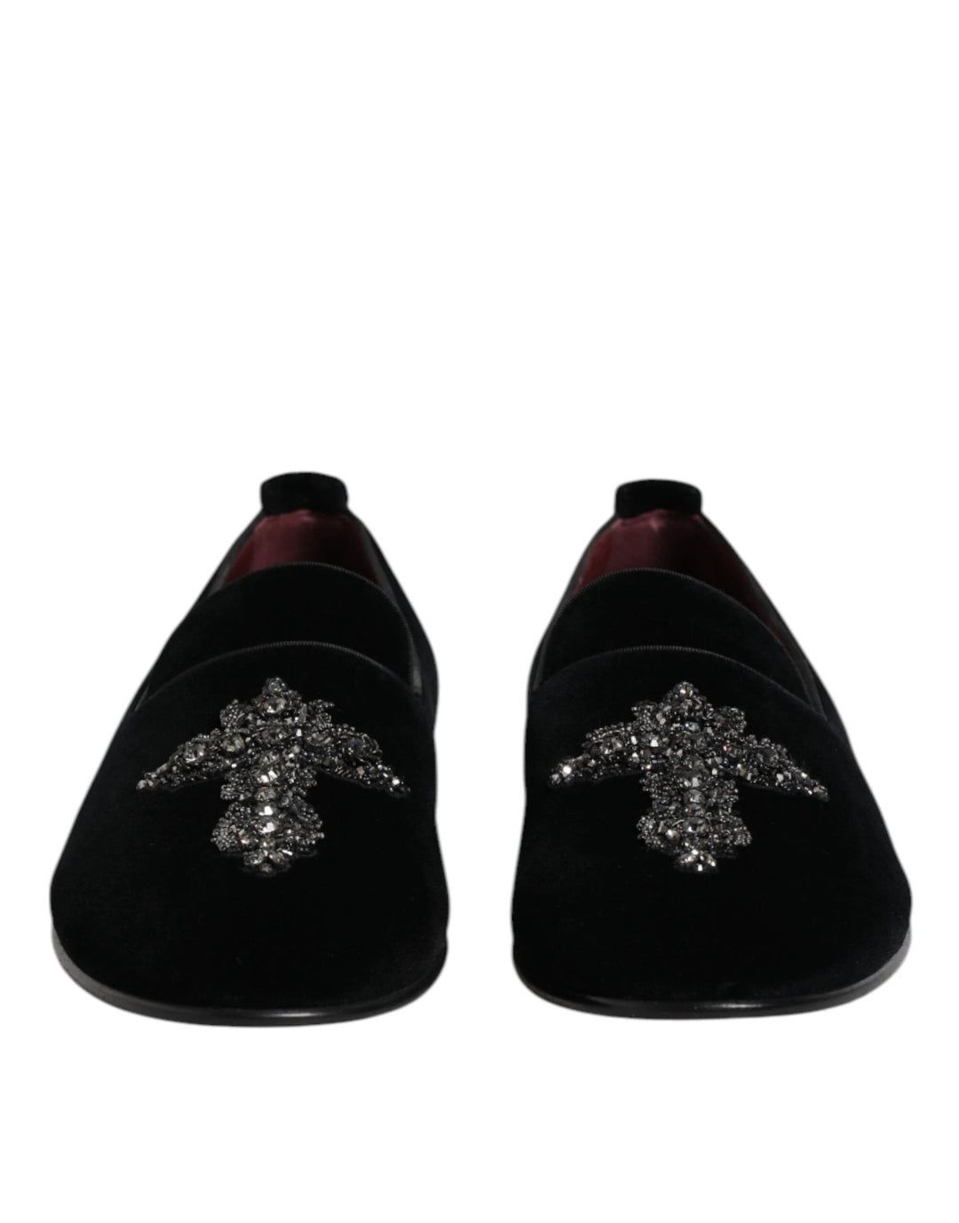 Dolce &amp; Gabbana Sample Sale Dolce &amp; Gabbana Black Velvet Embellished Loafer Slip On Shoes - | Designer outlet