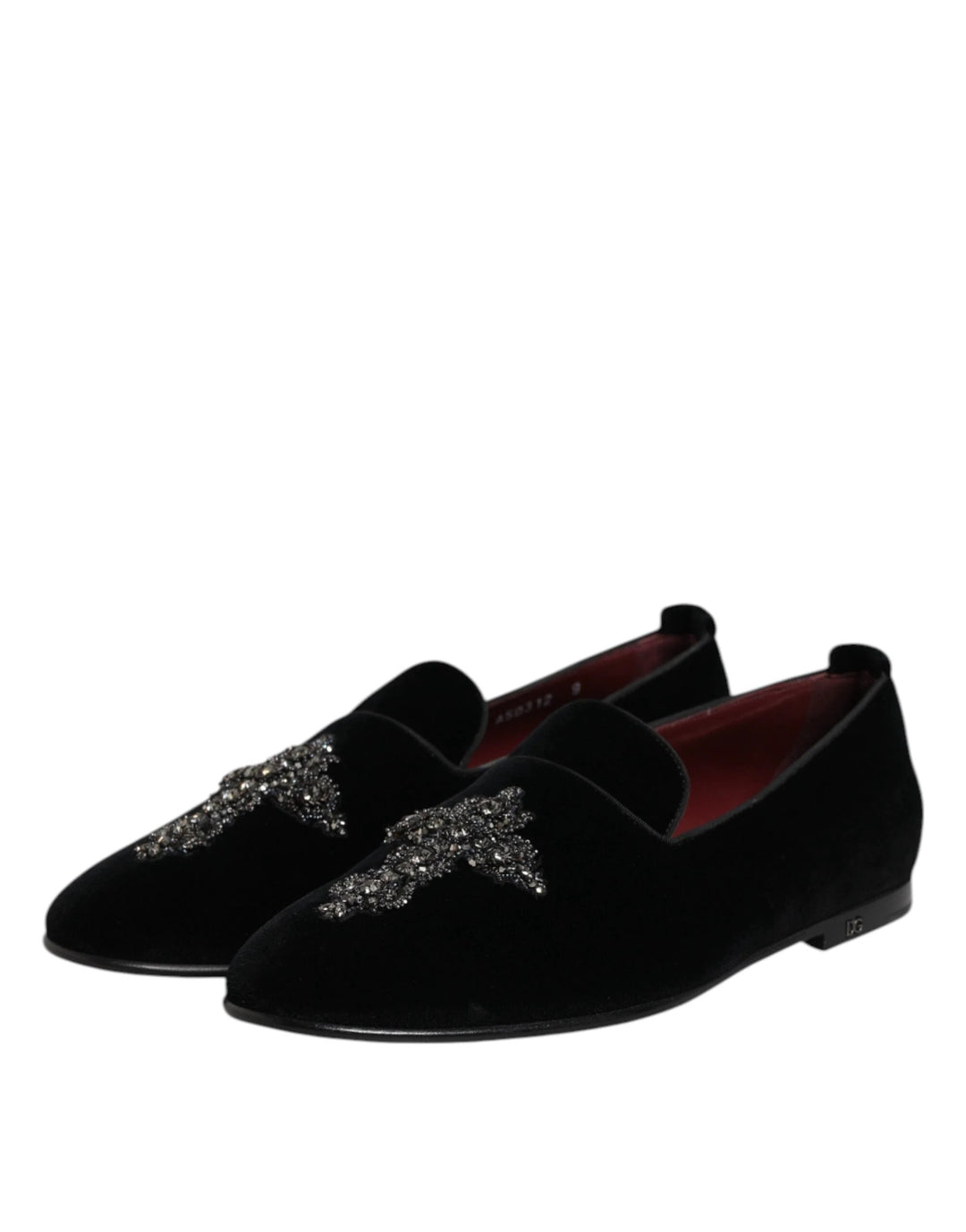 Dolce &amp; Gabbana Sample Sale Dolce &amp; Gabbana Black Velvet Embellished Loafer Slip On Shoes - | Designer outlet