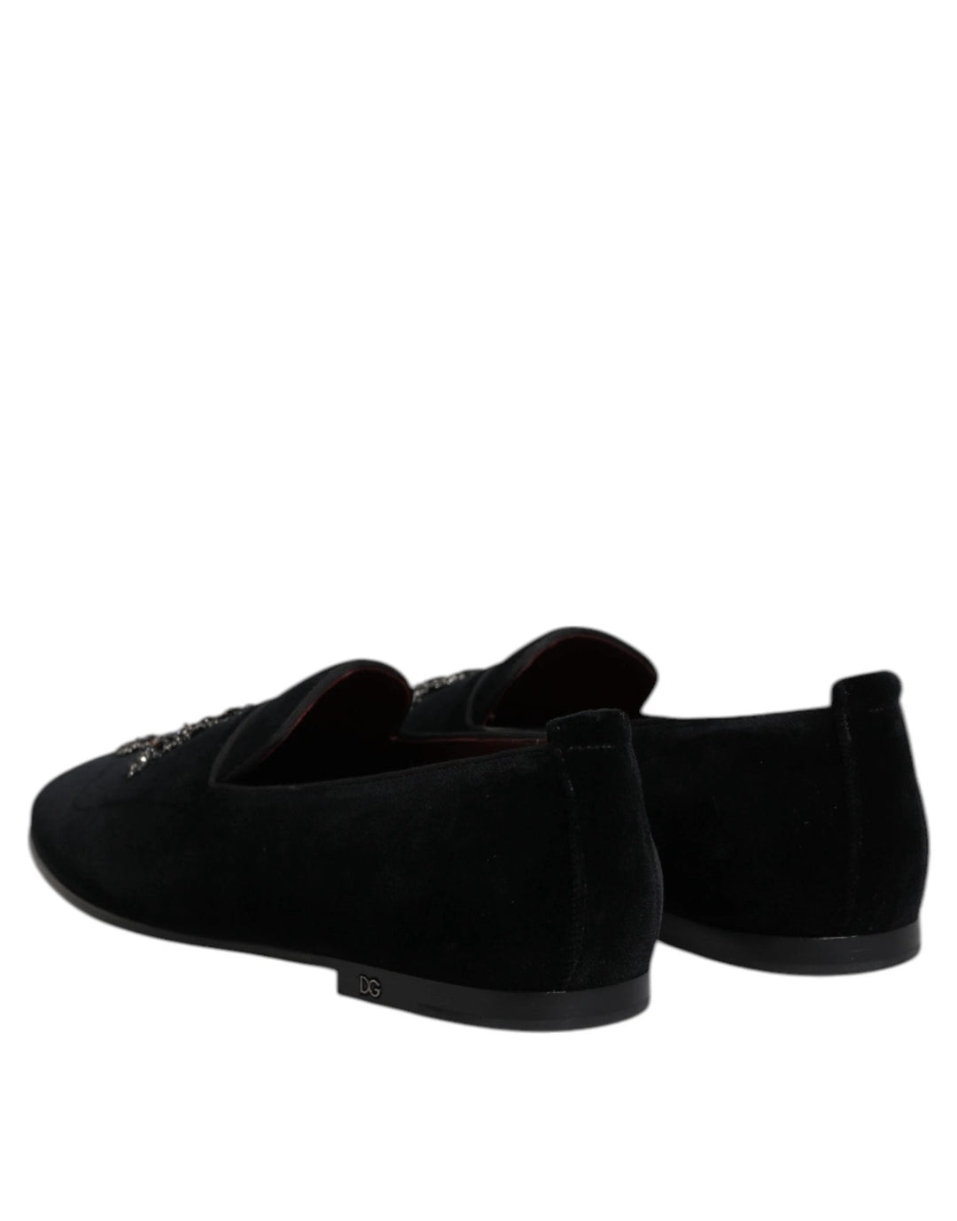 Dolce &amp; Gabbana Sample Sale Dolce &amp; Gabbana Black Velvet Embellished Loafer Slip On Shoes - | Designer outlet