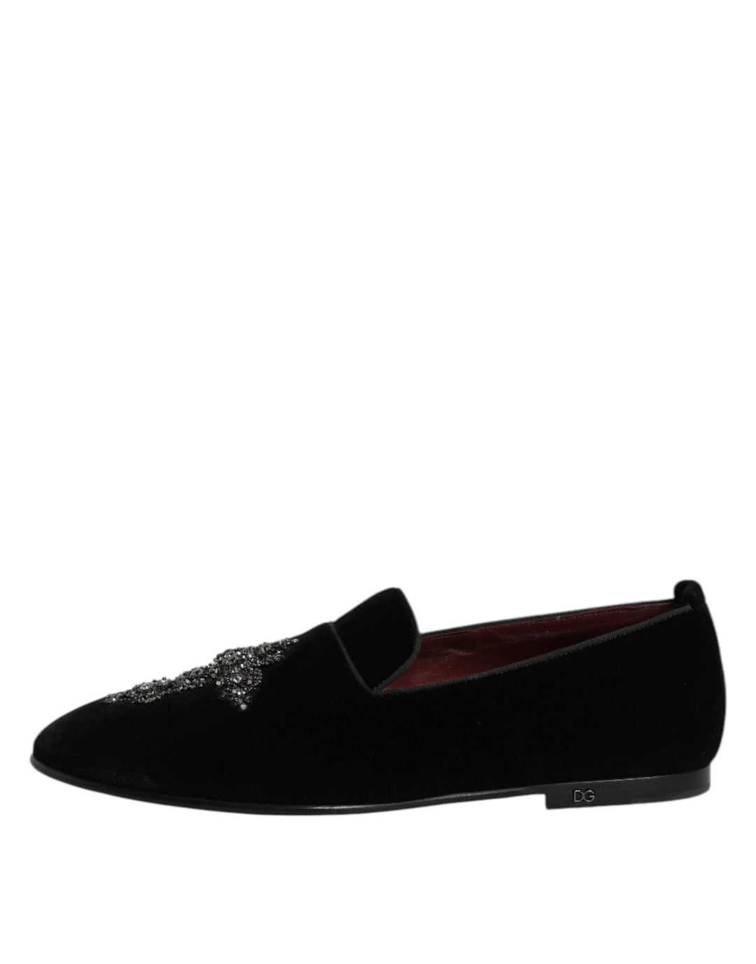 Dolce &amp; Gabbana Sample Sale Dolce &amp; Gabbana Black Velvet Embellished Loafer Slip On Shoes - | Designer outlet