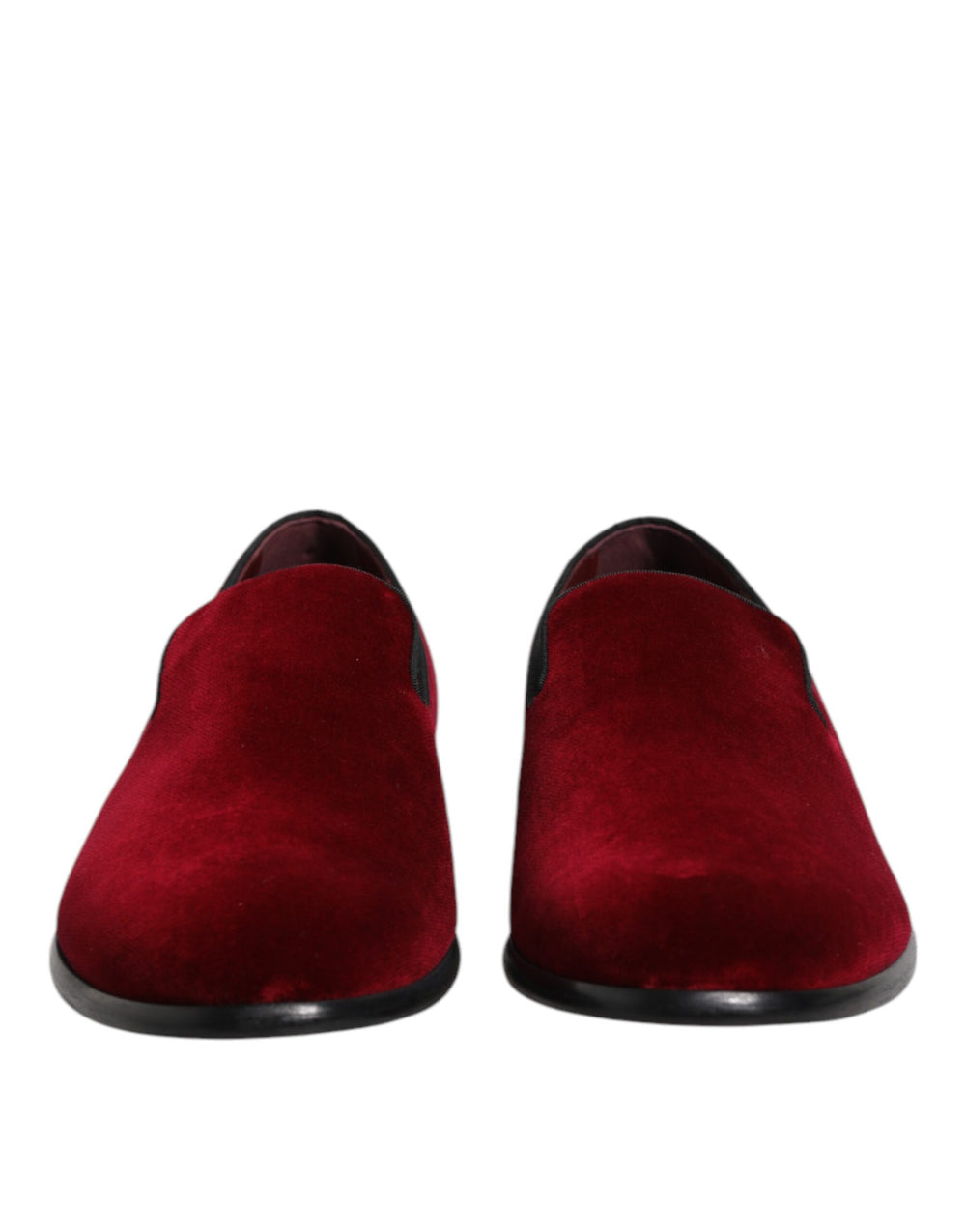 Dolce & Gabbana Red Cotton Velvet Slip On Loafers Formal Shoes by Dolce & Gabbana outlet now on sale
