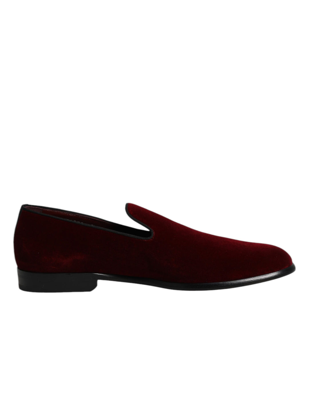 Dolce & Gabbana Red Cotton Velvet Slip On Loafers Formal Shoes by Dolce & Gabbana outlet now on sale