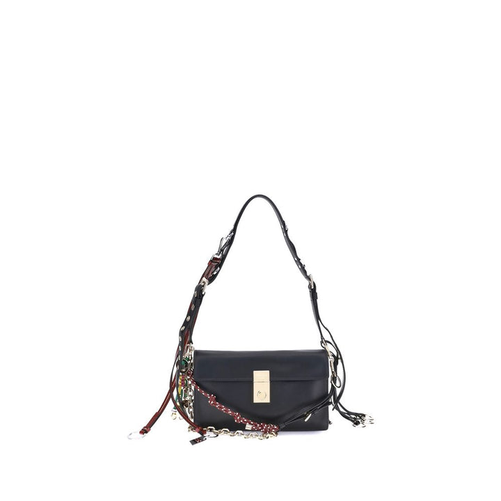 Prada Black Calf Leather Bos Taurus Shoulder Bag