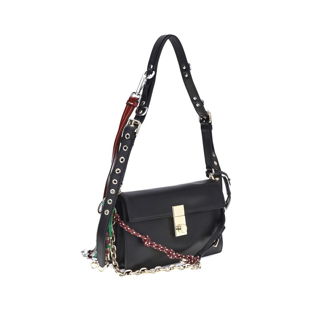 Prada Black Calf Leather Bos Taurus Shoulder Bag